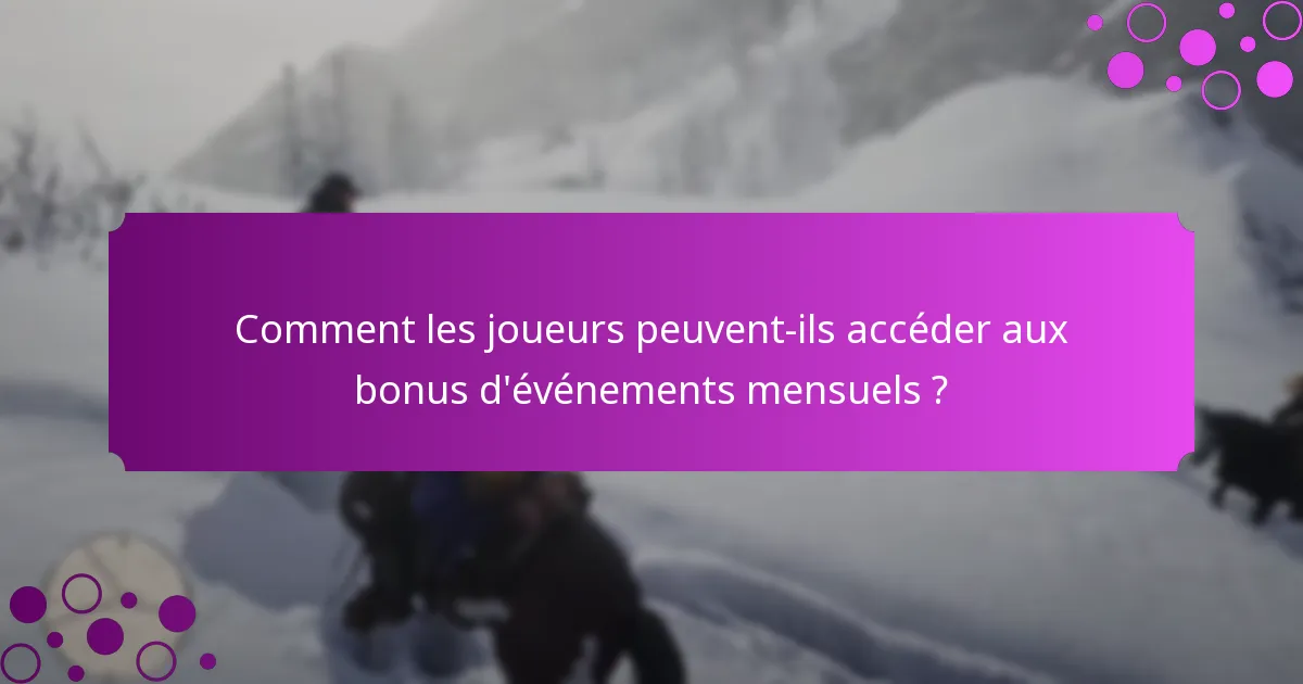 Comment les joueurs peuvent-ils accéder aux bonus d’événements mensuels ?