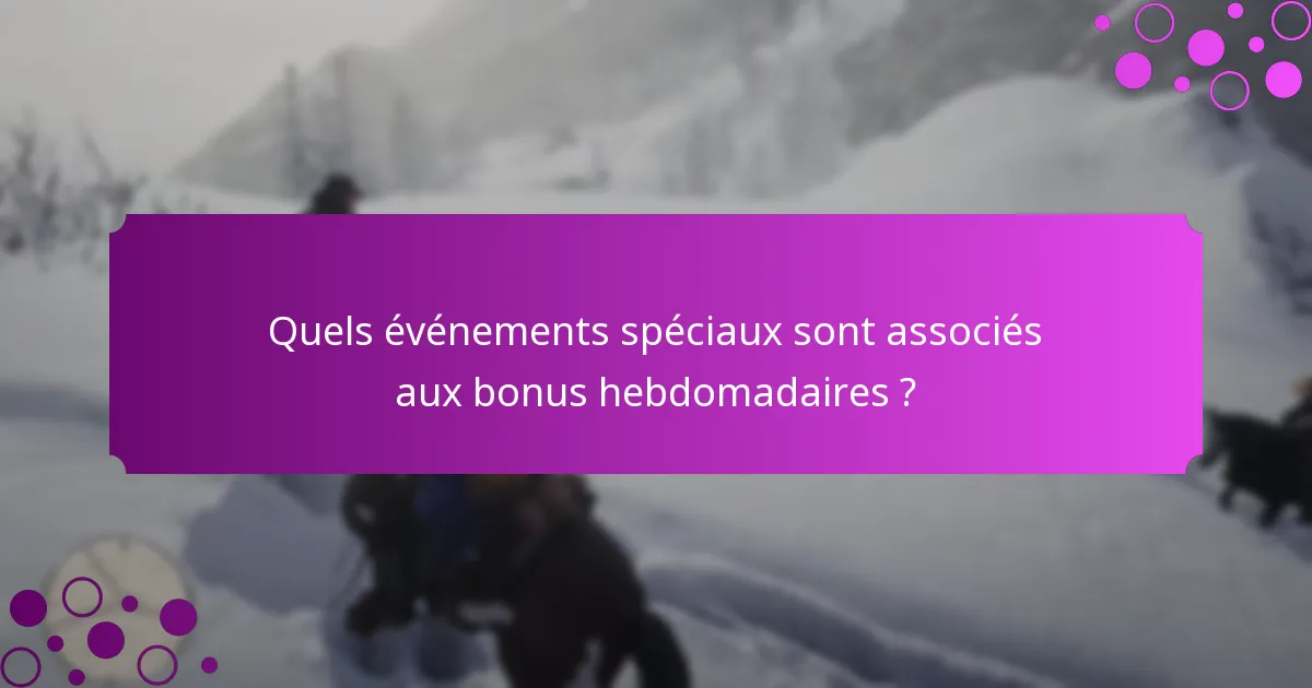 Comment les joueurs peuvent-ils participer aux bonus hebdomadaires ?